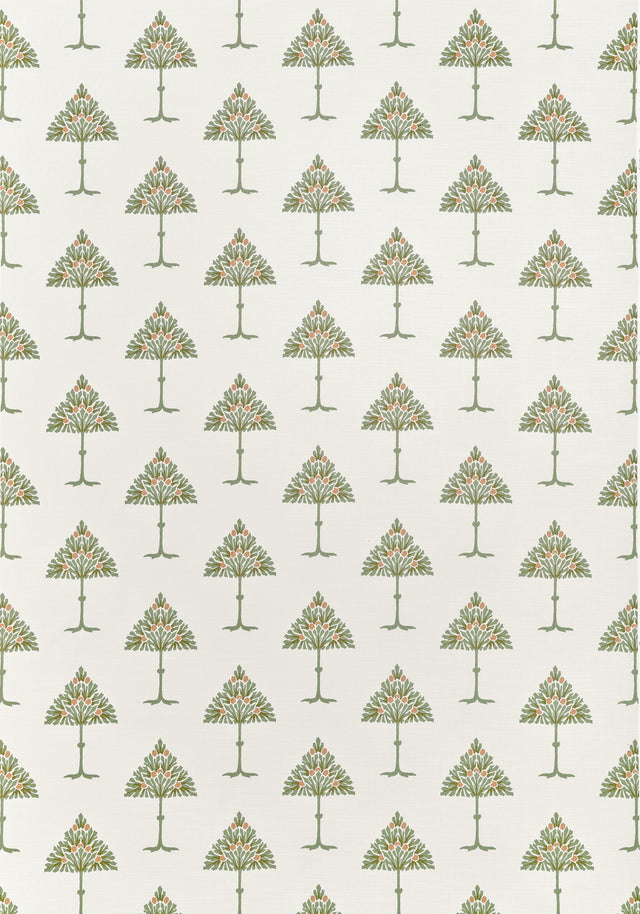 Thibaut May Tree Sage And Apricot Fabric
