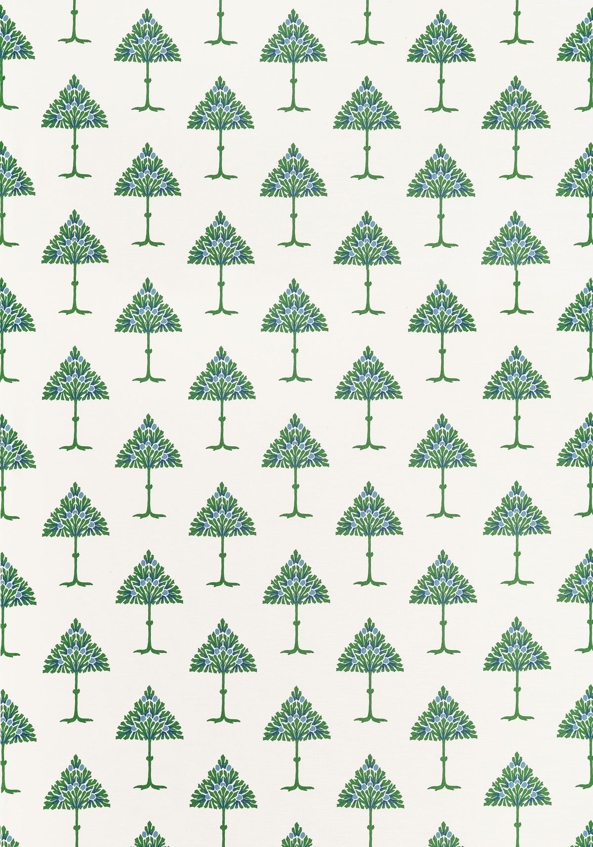 Thibaut May Tree Blue And Green Fabric