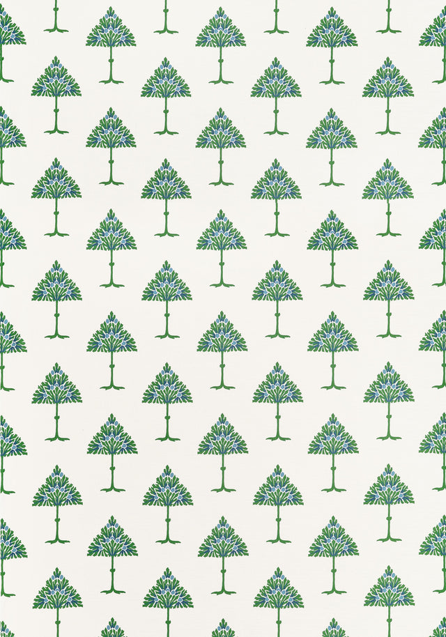 Thibaut May Tree Blue And Green Fabric
