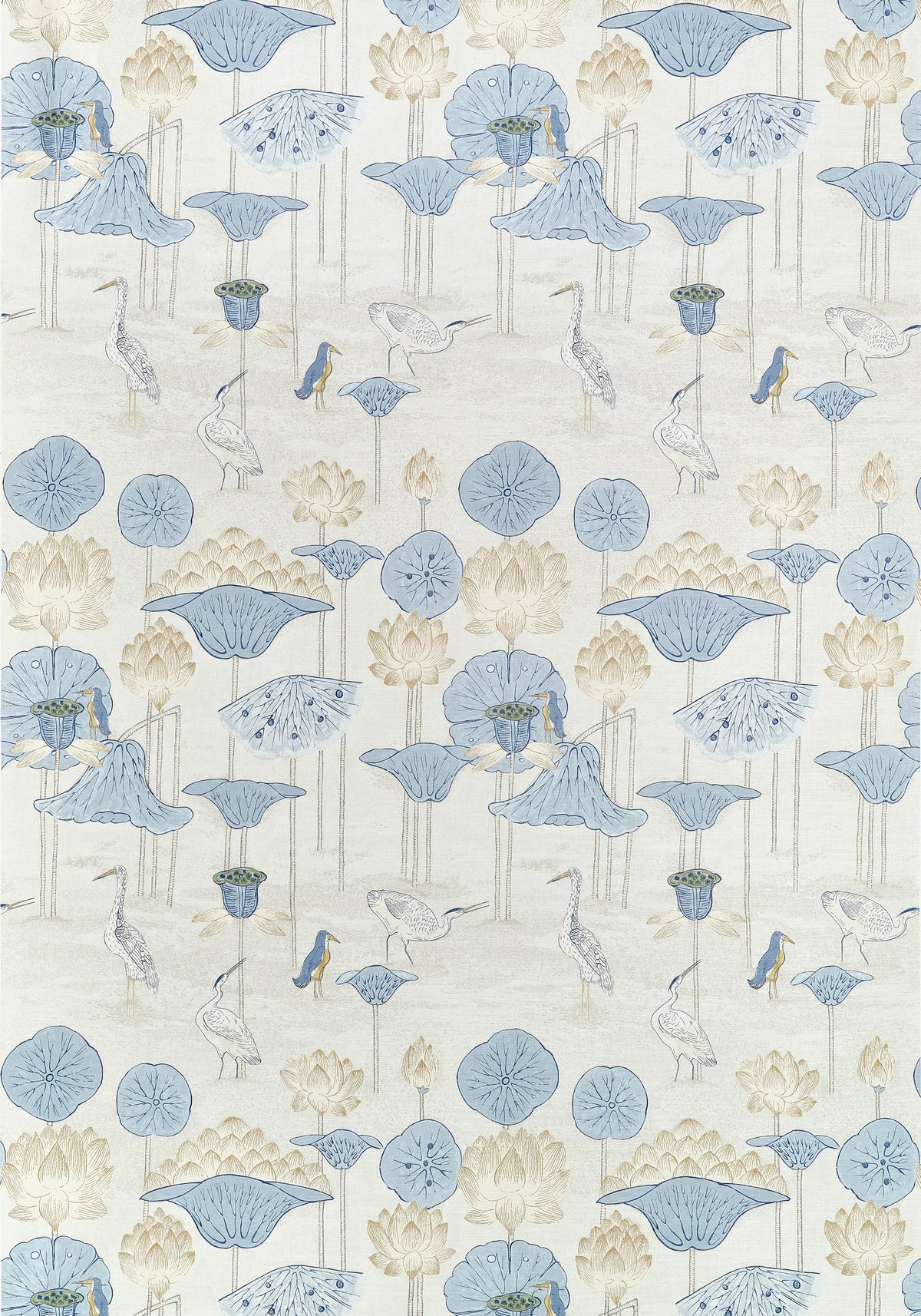 Thibaut Malea Blue And Beige Fabric