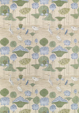 Thibaut Malea Sage And Blue Fabric