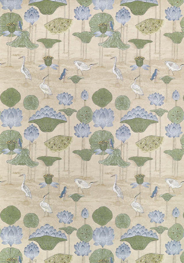 Thibaut Malea Sage And Blue Fabric