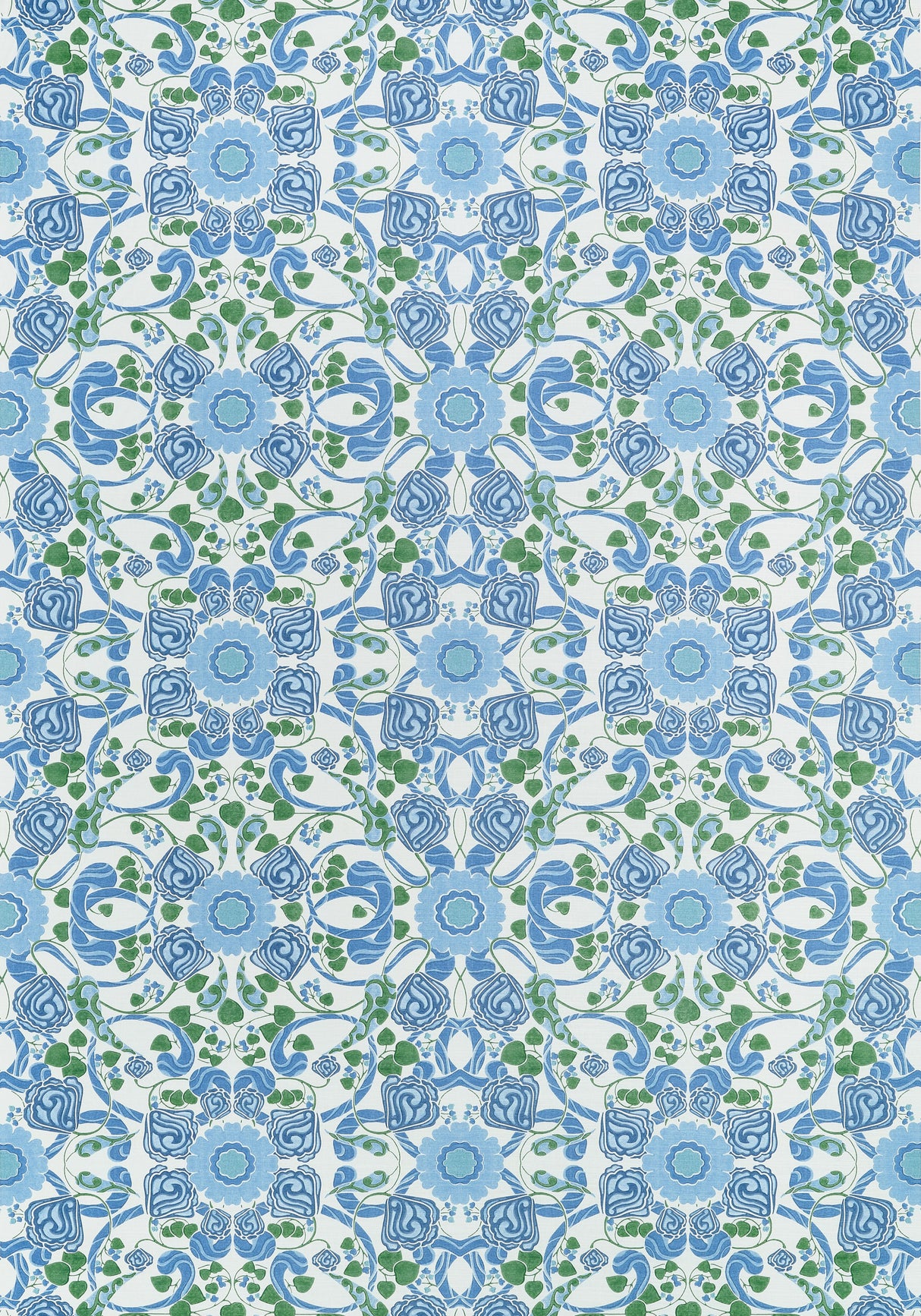 Thibaut Margaux Blue And Green Fabric
