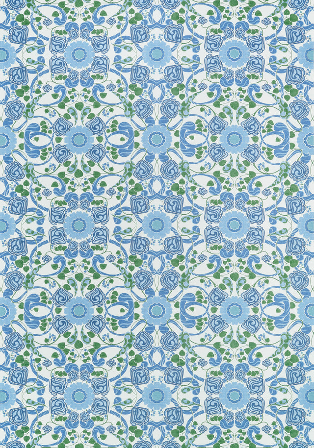 Thibaut Margaux Blue And Green Fabric