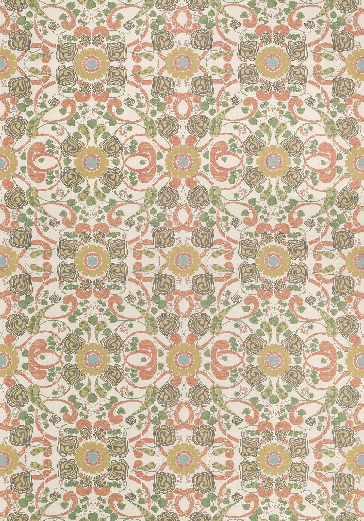 Thibaut Margaux Apricot And Sage Fabric