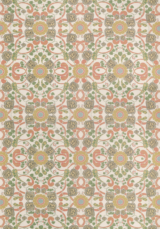 Thibaut Margaux Apricot And Sage Fabric