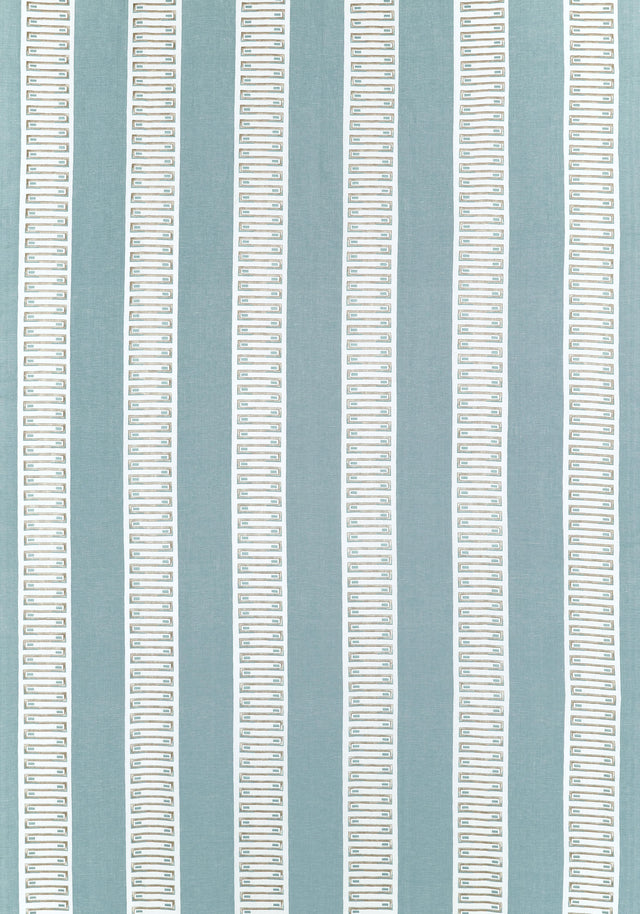 Thibaut Raritan Line Embroidery Spa Blue Fabric
