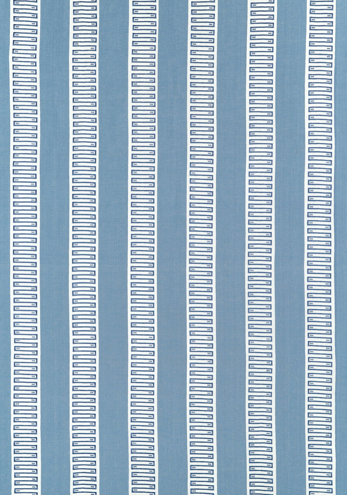 Thibaut Raritan Line Embroidery Blue Fabric