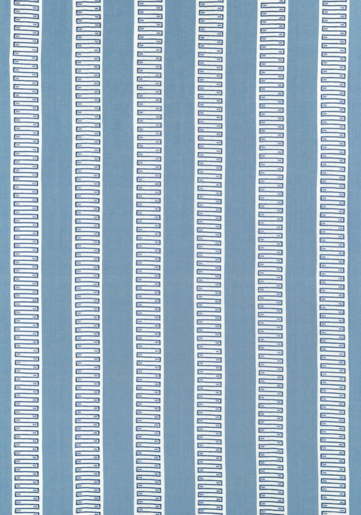 Thibaut Raritan Line Embroidery Blue Fabric