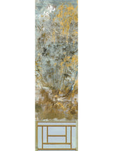 Scalamandre Crested Crane Mural | Panel 1 Wheat Blue Wallpaper