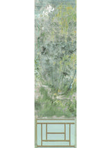 Scalamandre Crested Crane Mural | Panel 1 Green Gold Wallpaper