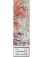 Scalamandre Crested Crane Mural | Panel 2 Turquoise Red Wallpaper