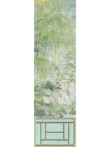 Scalamandre Crested Crane Mural | Panel 2 Green Gold Wallpaper