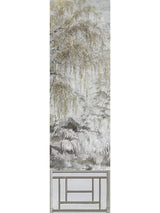 Scalamandre Crested Crane Mural | Panel 2 Silver Gold Wallpaper