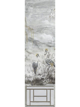 Scalamandre Crested Crane Mural | Panel 3 Silver Gold Wallpaper