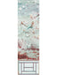 Scalamandre Crested Crane Mural | Panel 5 Turquoise Red Wallpaper