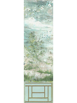 Scalamandre Crested Crane Mural | Panel 4 Green Gold Wallpaper
