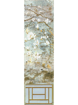 Scalamandre Crested Crane Mural | Panel 6 Wheat Blue Wallpaper