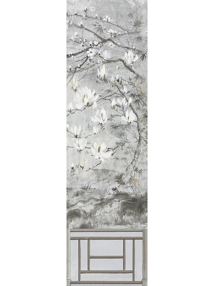 Scalamandre Crested Crane Mural | Panel 6 Silver Gold Wallpaper