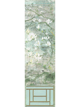 Scalamandre Crested Crane Mural | Panel 6 Green Gold Wallpaper