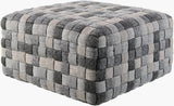 Surya Zavin ZVPF-002 13"H x 24"W x 24"D Pouf