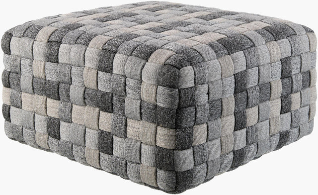 Surya Zavin ZVPF-002 13"H x 24"W x 24"D Pouf