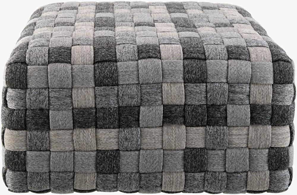 Surya Zavin ZVPF-002 13"H x 24"W x 24"D Pouf