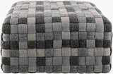 Surya Zavin ZVPF-002 13"H x 24"W x 24"D Pouf