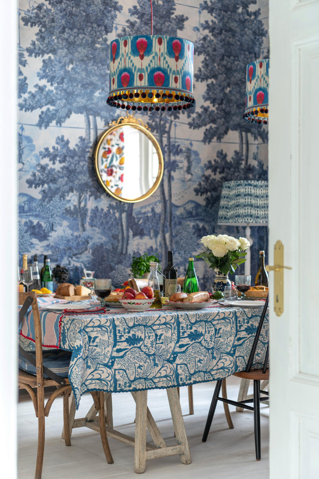 MindTheGap THE ENCHANTED WOODLAND DUSK BLUE TABLECLOTH 150" x 250" Tabletop