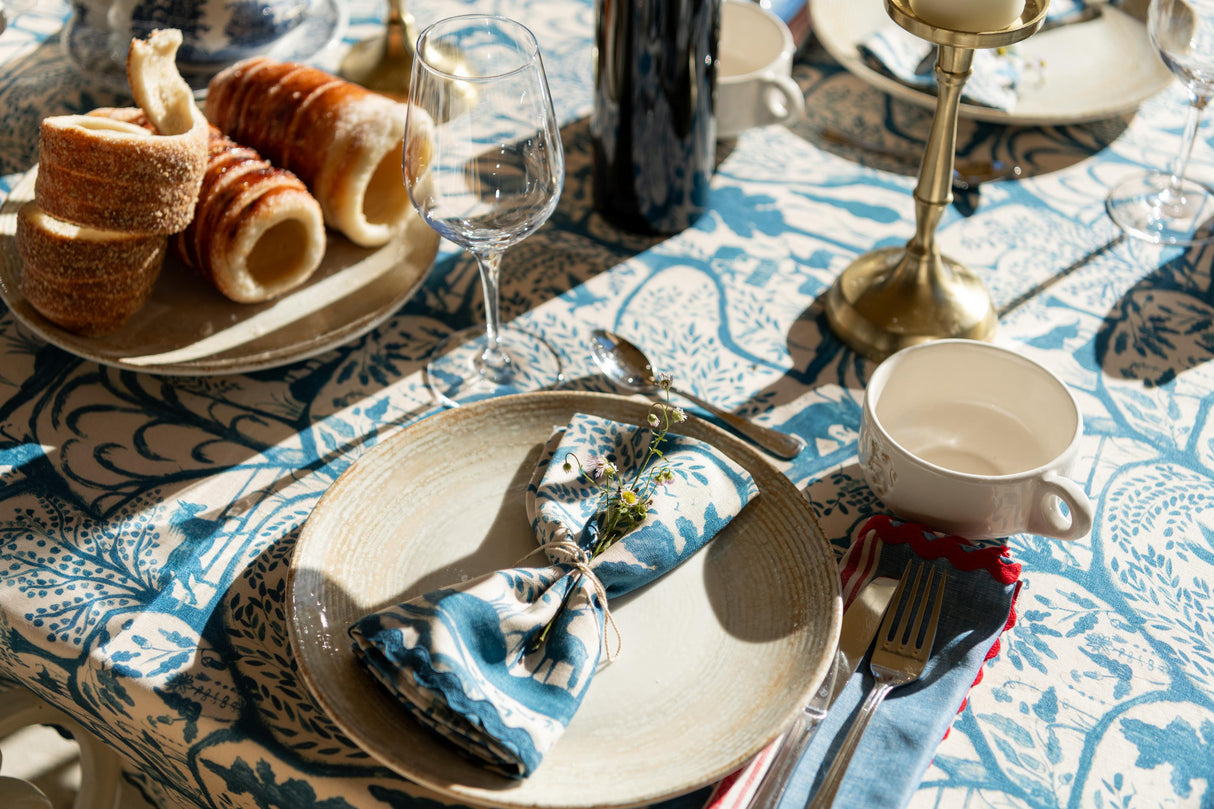 MindTheGap THE ENCHANTED WOODLAND DUSK BLUE NAPKIN SET 45" x 45" Tabletop