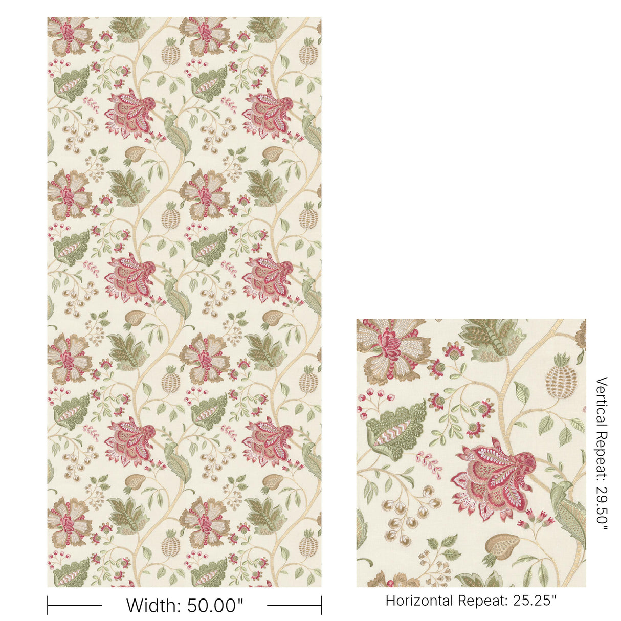 Lee Jofa HINTON HILL EMB ANTIQUE Drapery Fabric
