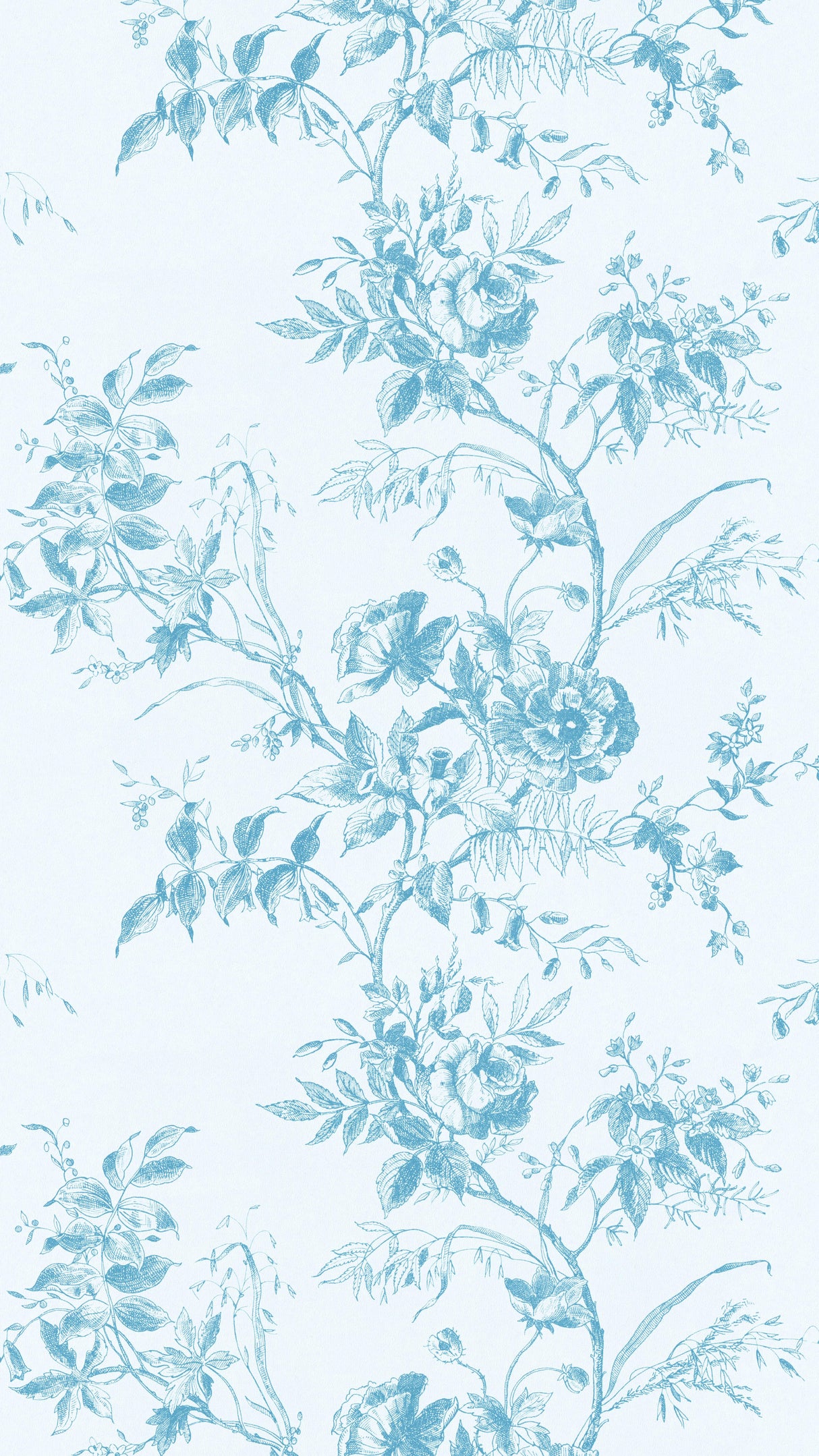 Lee Jofa TEA ROSE TOILE WP BLUE Wallpaper