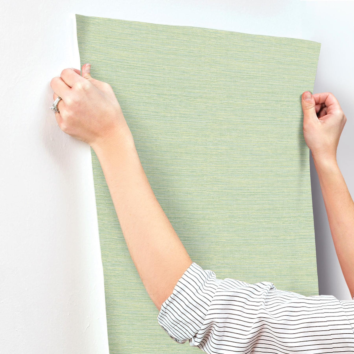 A-Street Prints Agave Green Faux Grasscloth Wallpaper