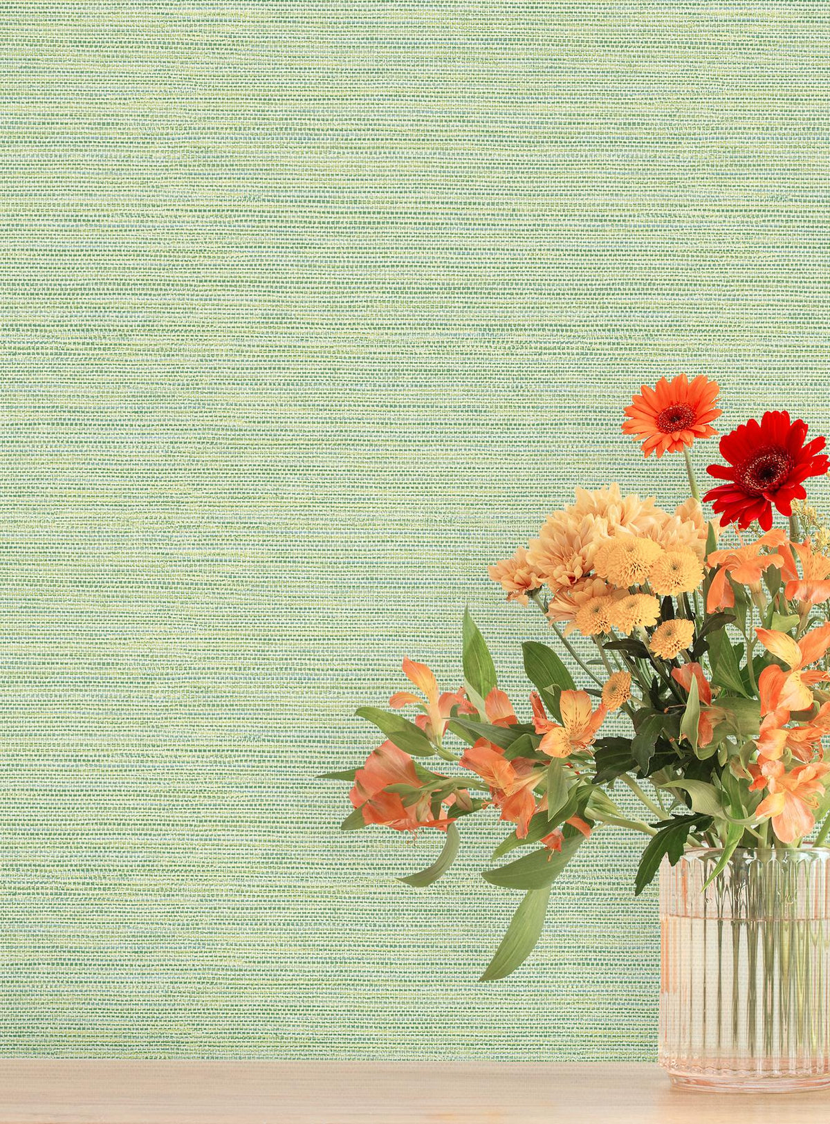 A-Street Prints Agave Green Faux Grasscloth Wallpaper
