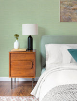 A-Street Prints Agave Green Faux Grasscloth Wallpaper
