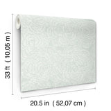 A-Street Prints Ambroise Seafoam Abstract Floral Wallpaper