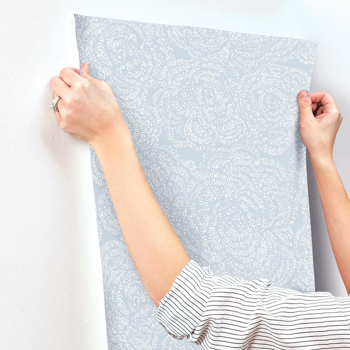 A-Street Prints Ambroise Light Blue Abstract Floral Wallpaper