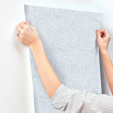 A-Street Prints Ambroise Light Blue Abstract Floral Wallpaper