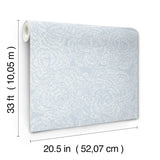 A-Street Prints Ambroise Light Blue Abstract Floral Wallpaper