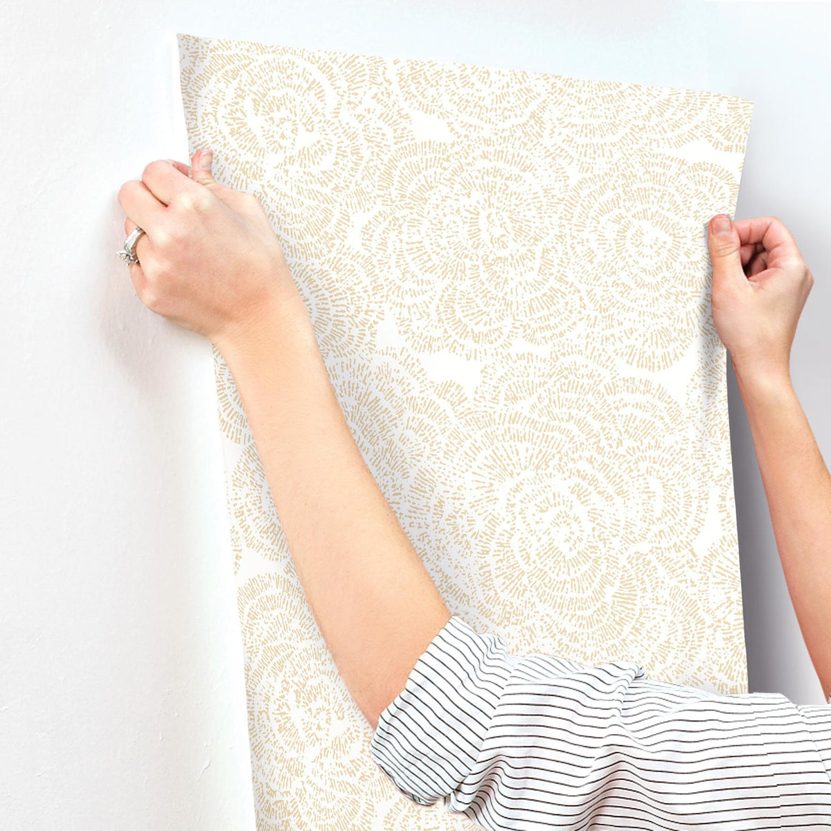 A-Street Prints Ambroise Butter Abstract Floral Wallpaper