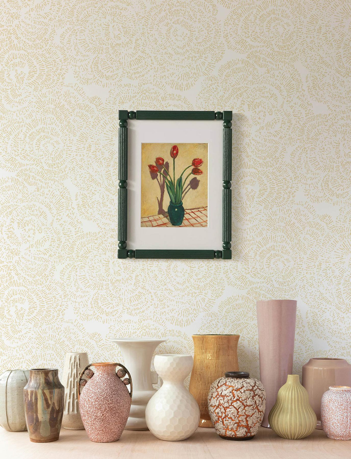 A-Street Prints Ambroise Butter Abstract Floral Wallpaper