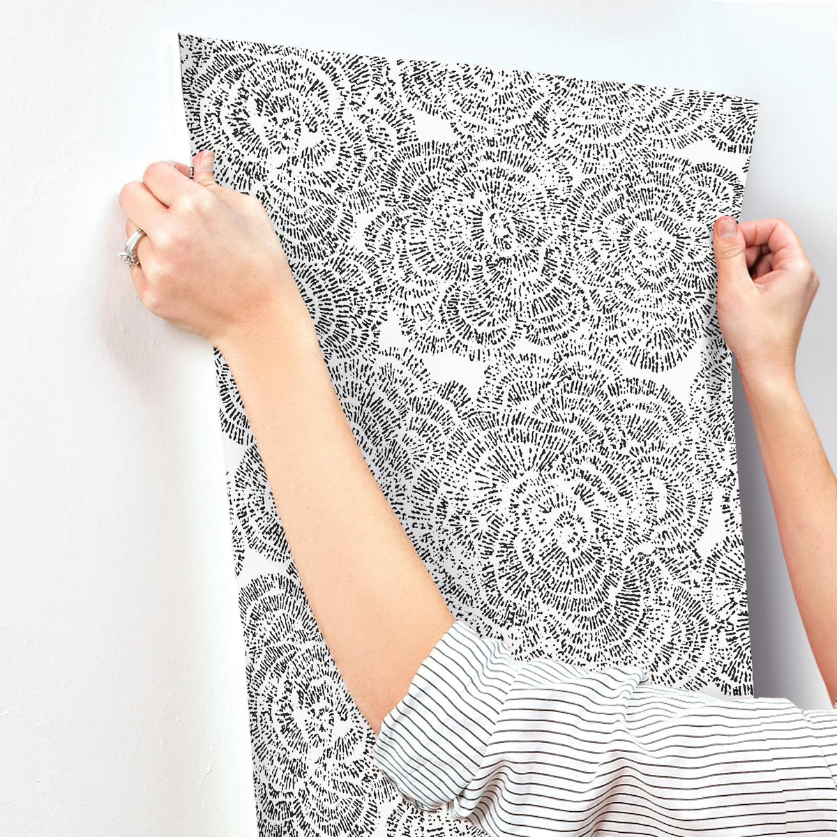 A-Street Prints Ambroise Black Abstract Floral Wallpaper