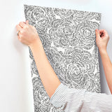 A-Street Prints Ambroise Black Abstract Floral Wallpaper