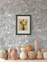 A-Street Prints Ambroise Black Abstract Floral Wallpaper