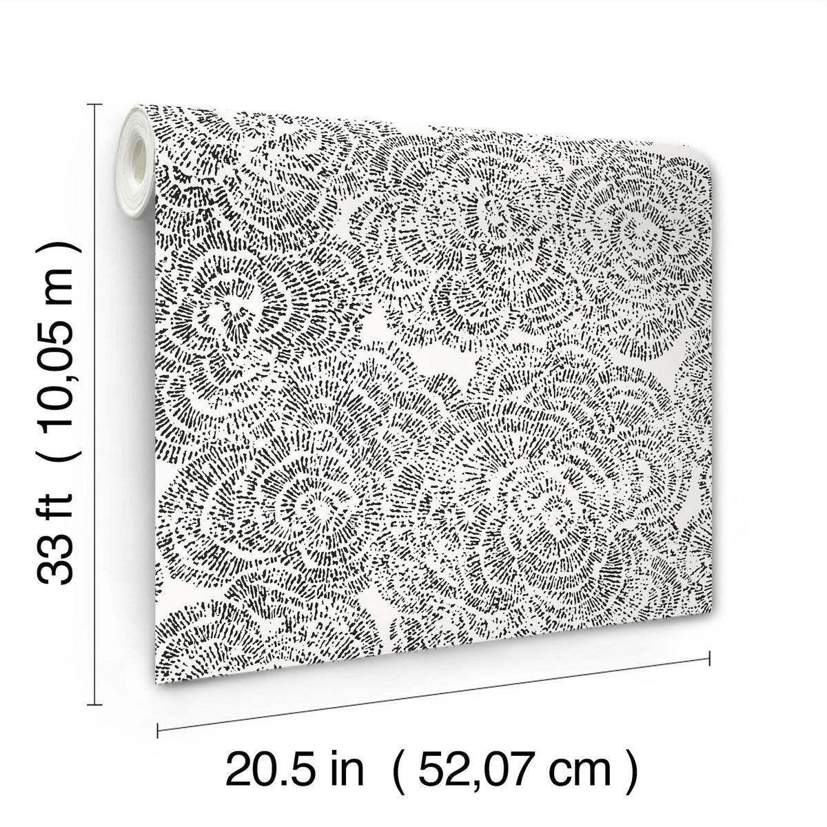 A-Street Prints Ambroise Black Abstract Floral Wallpaper