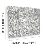 A-Street Prints Ambroise Black Abstract Floral Wallpaper