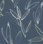 A-Street Prints Kenia Indigo Leaf Toss Wallpaper