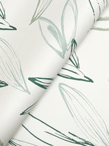 A-Street Prints Kenia Green Leaf Toss Wallpaper
