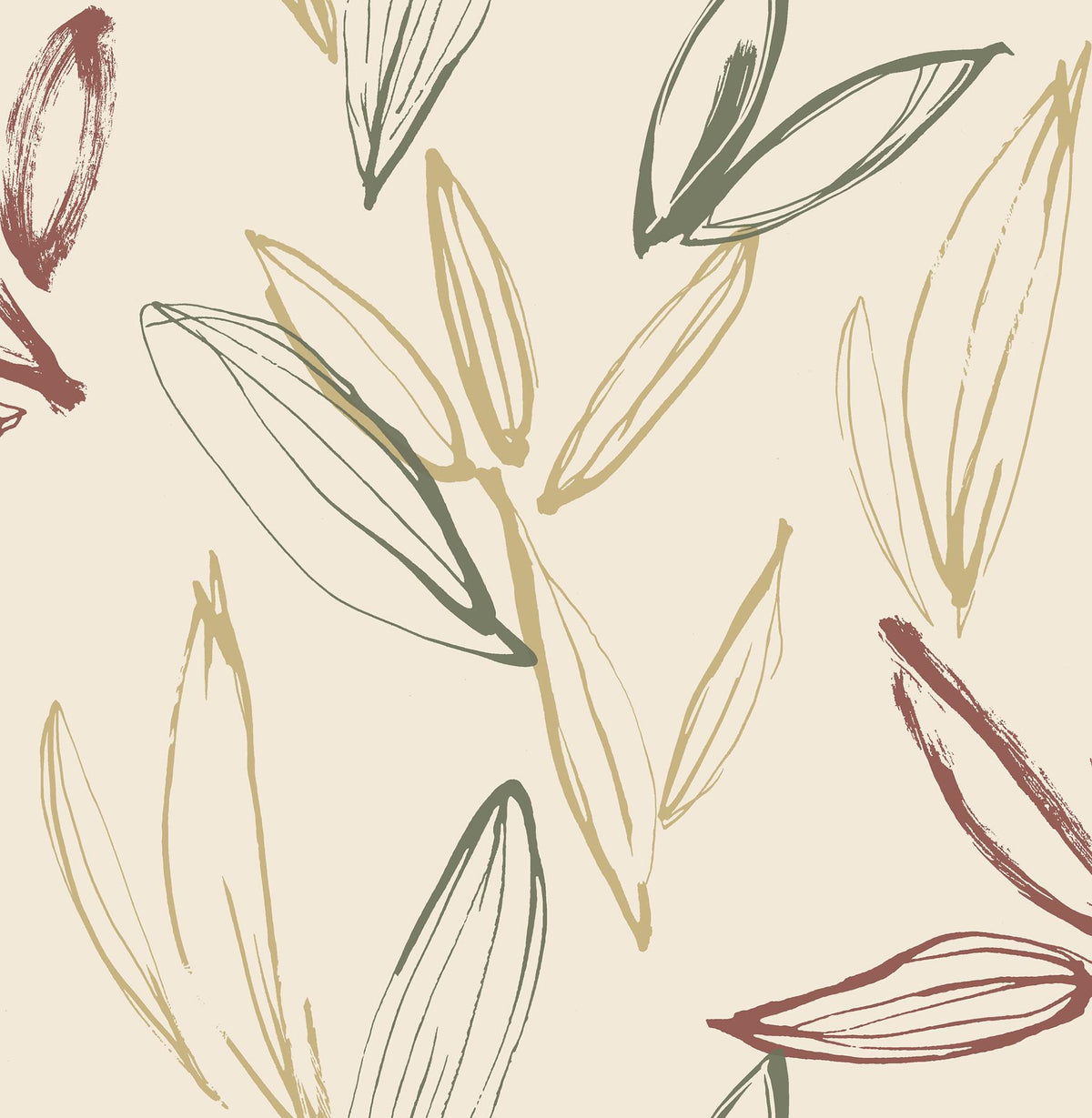 A-Street Prints Kenia Multicolor Leaf Toss Wallpaper