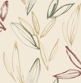 A-Street Prints Kenia Multicolor Leaf Toss Wallpaper